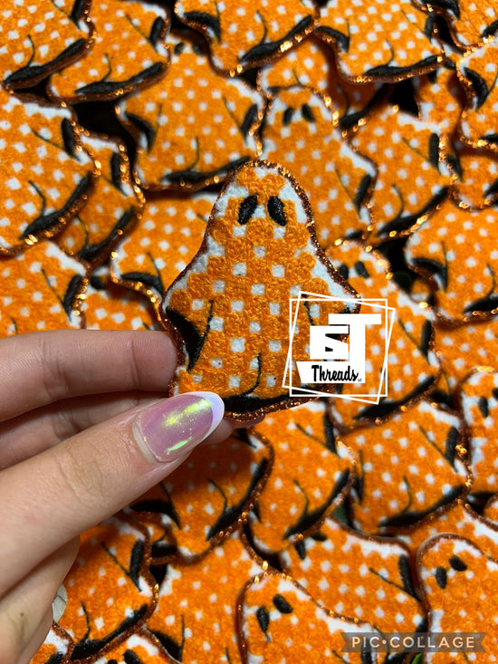 Orange Checkered Ghost....Cap Patches Only