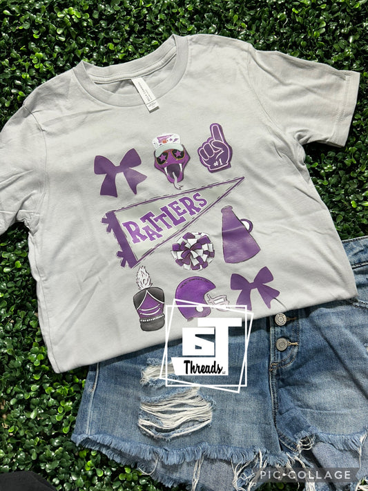 purple rattlers collage completed wholesale tee