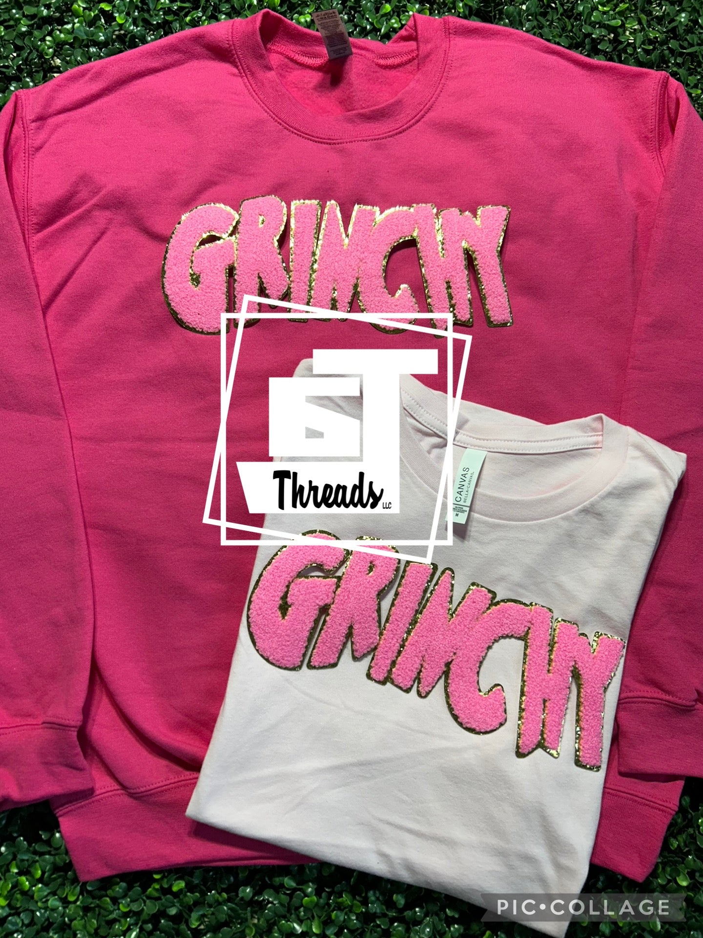 pink grinchy iron on patch christmas shirts