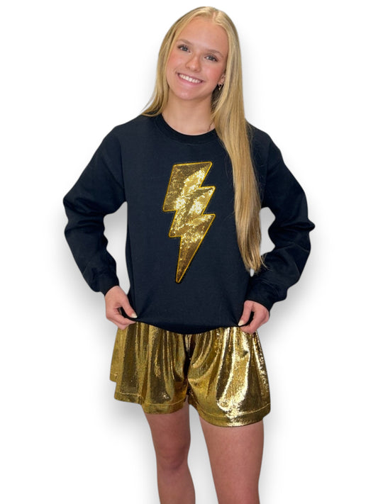 Gold Sequin Lightning Bolt