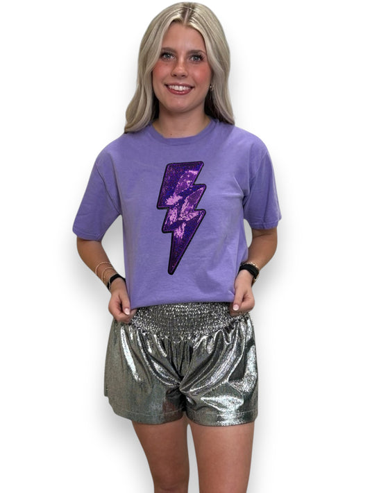 Purple Sequin Lightning Bolt