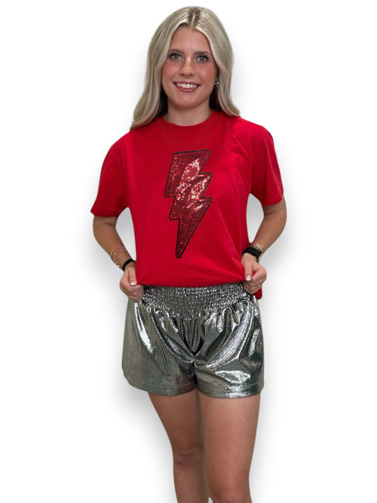 Red Sequin Lightning Bolt