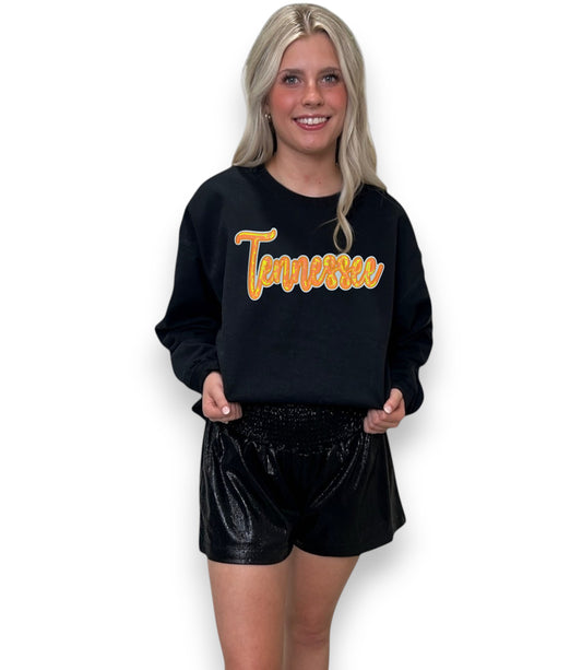 Orange Cursive Sequin Tennessee