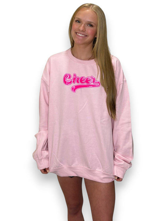 Pink Cursive Sequin Cheer