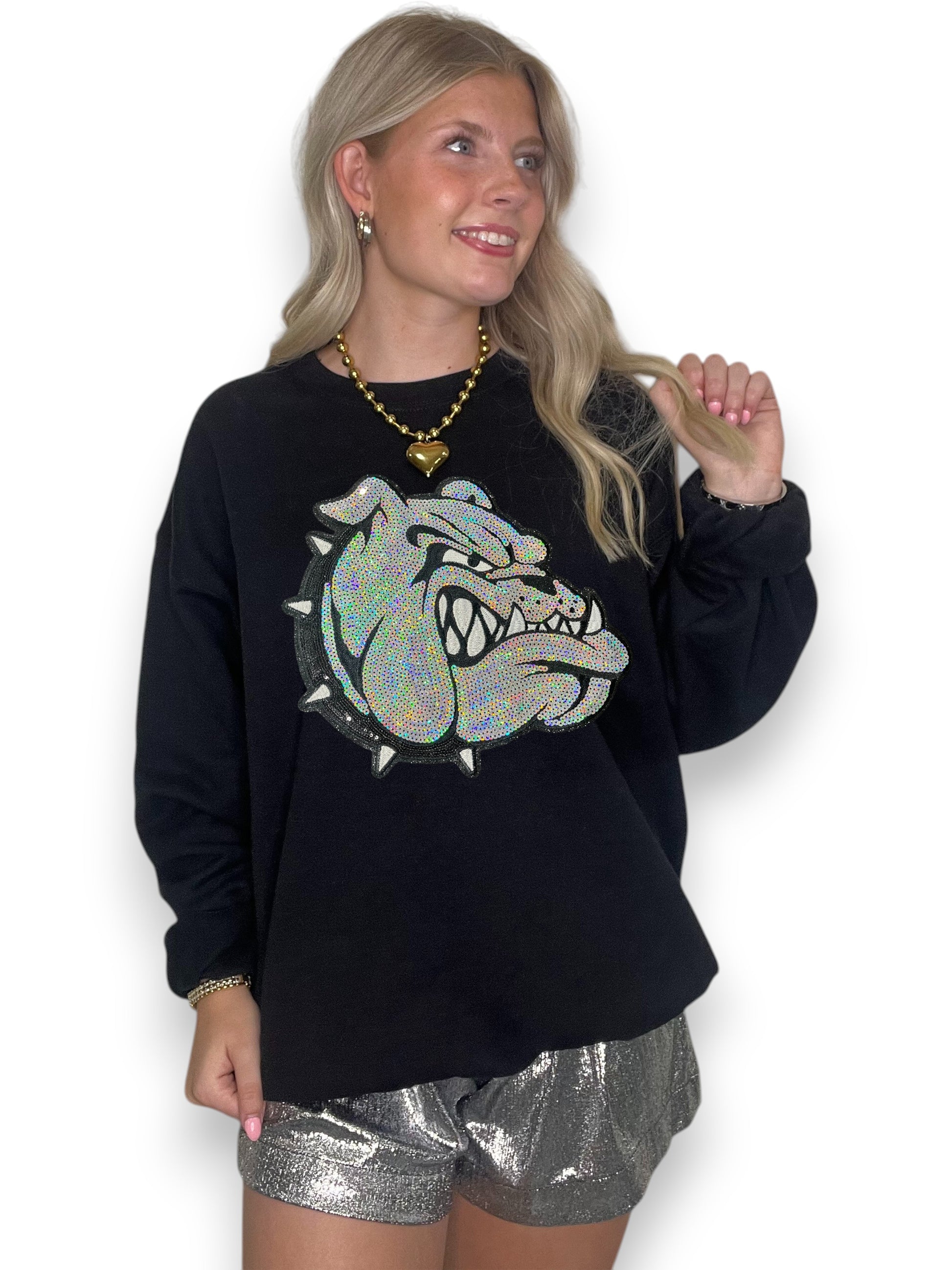 Sequin Bulldog Mascot