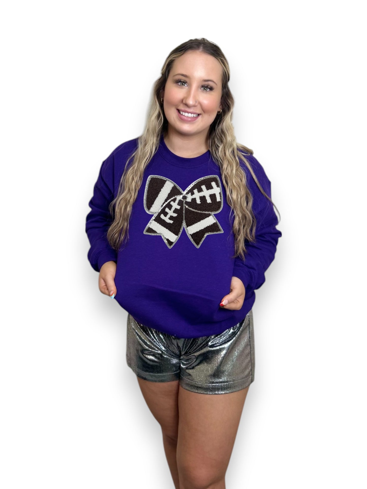 Chenille Football Bow