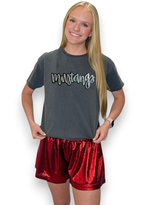 Cursive Sequin Mustangs