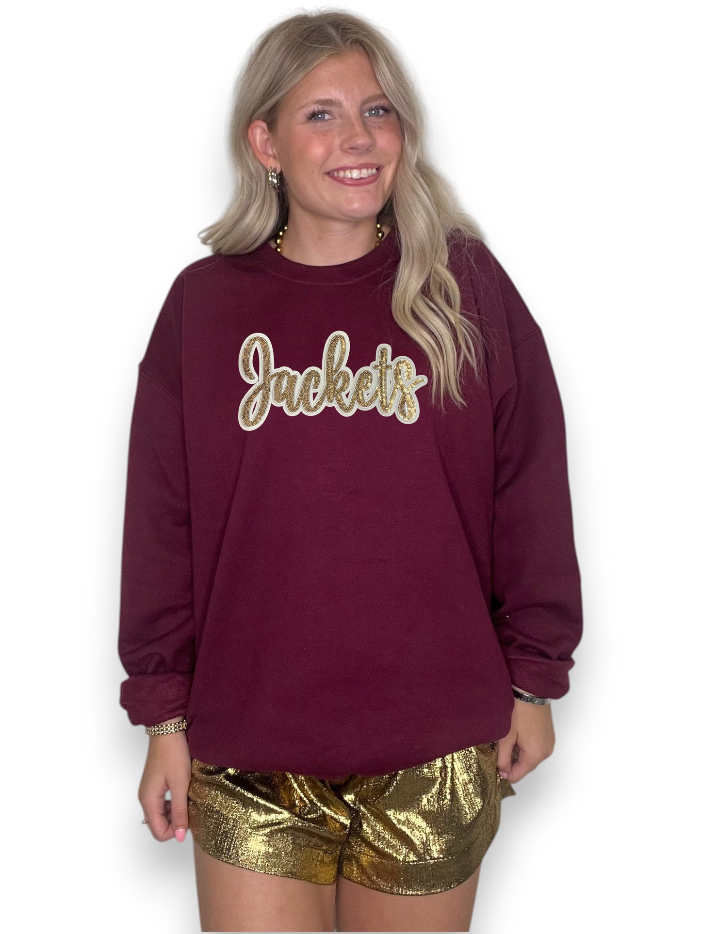 Gold and White Cursive Sequin Jackets