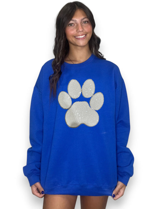 White Sequin Paw Print