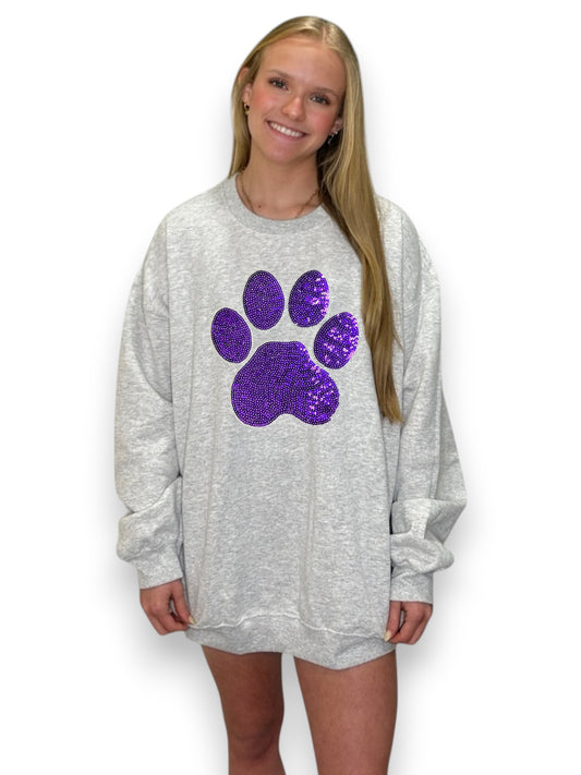 Purple Sequin Paw Print
