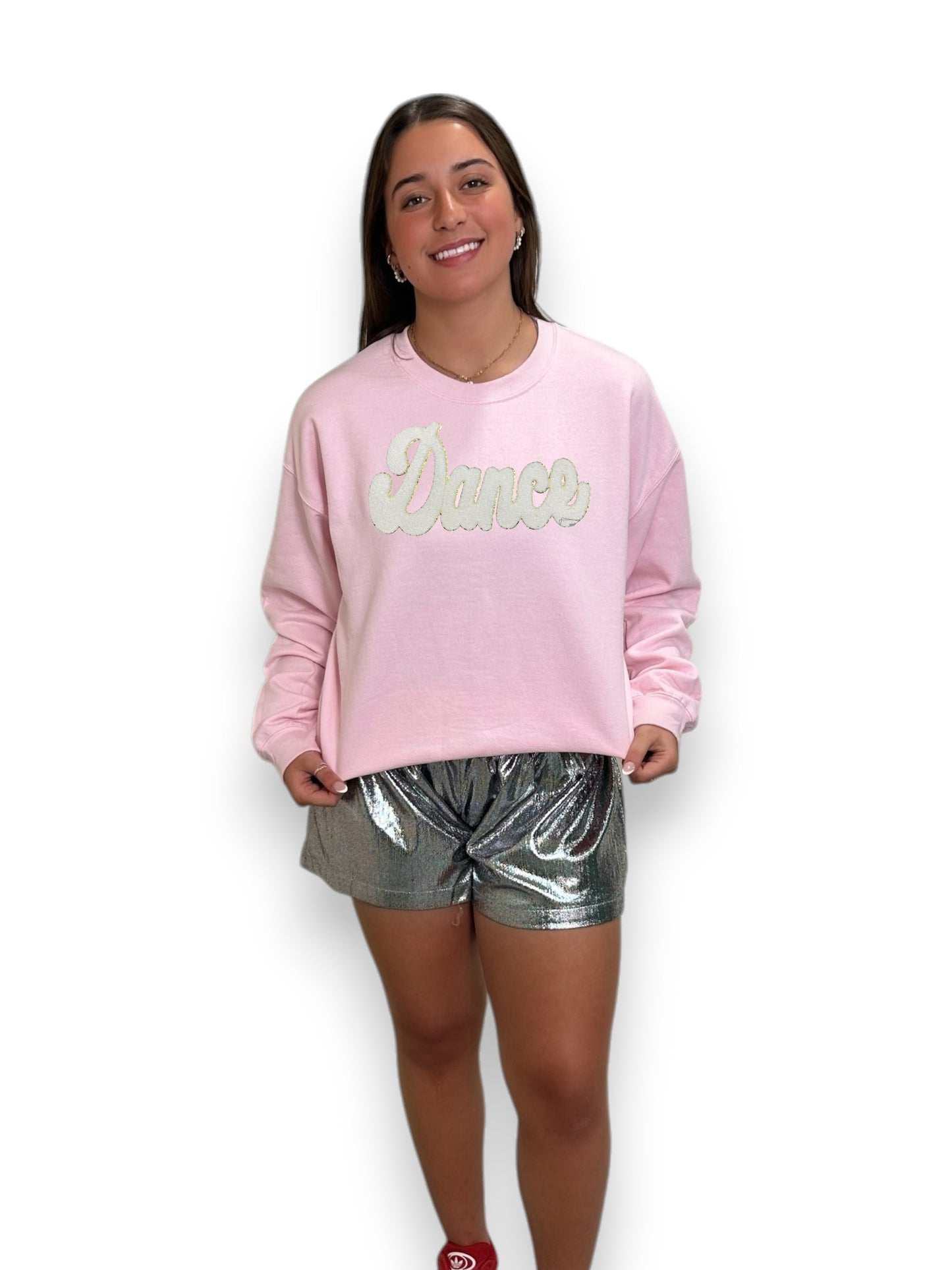White Cursive Chenille Cheer