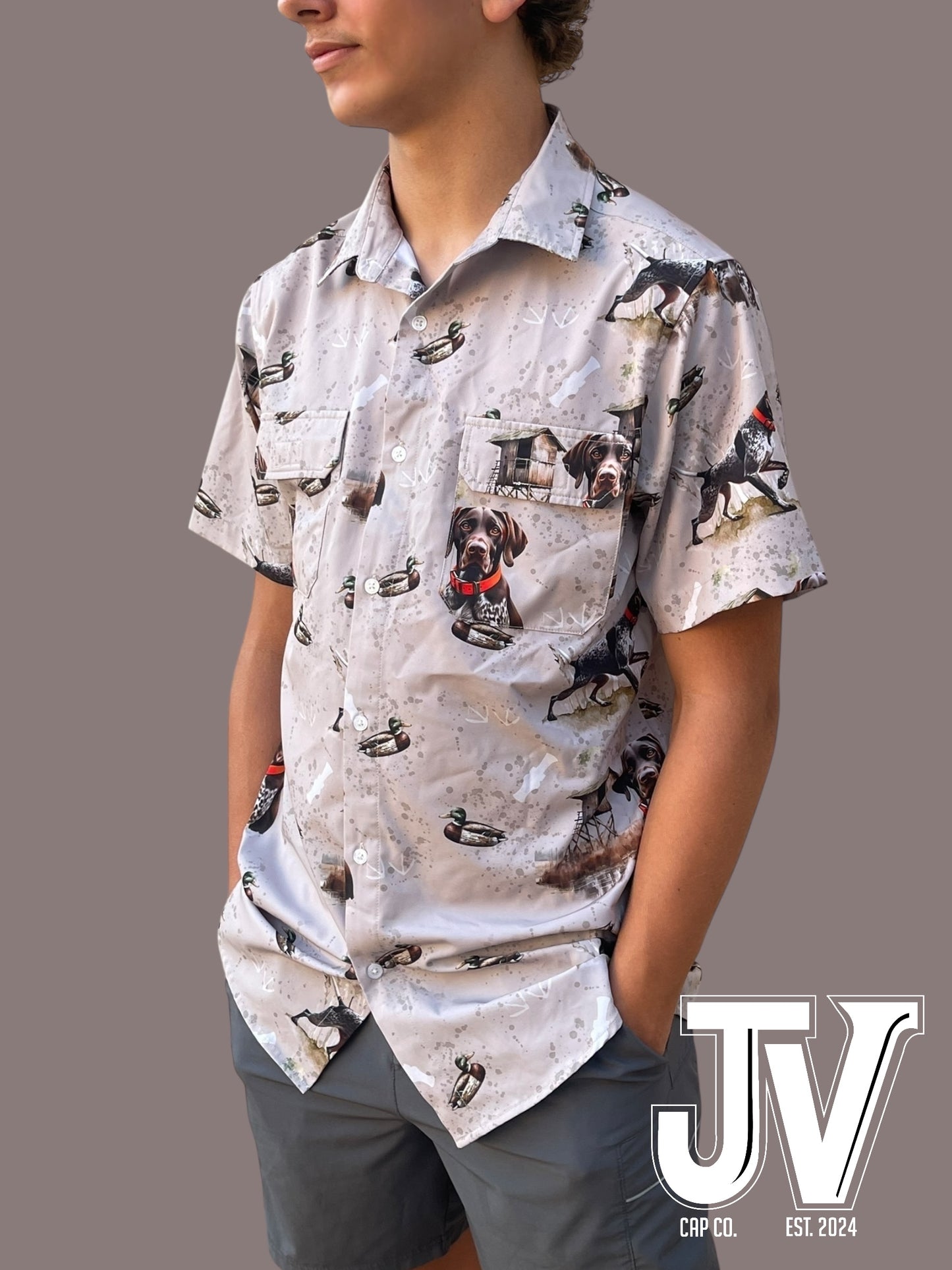 Jv Cap Co Duckin' Camo Collection - Muddy Duckin' Around -Button Up