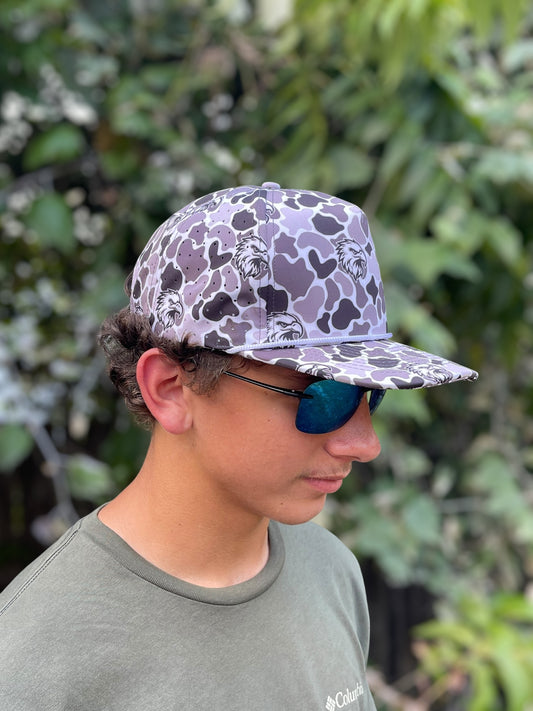 Black and White Camo Eagles Cap