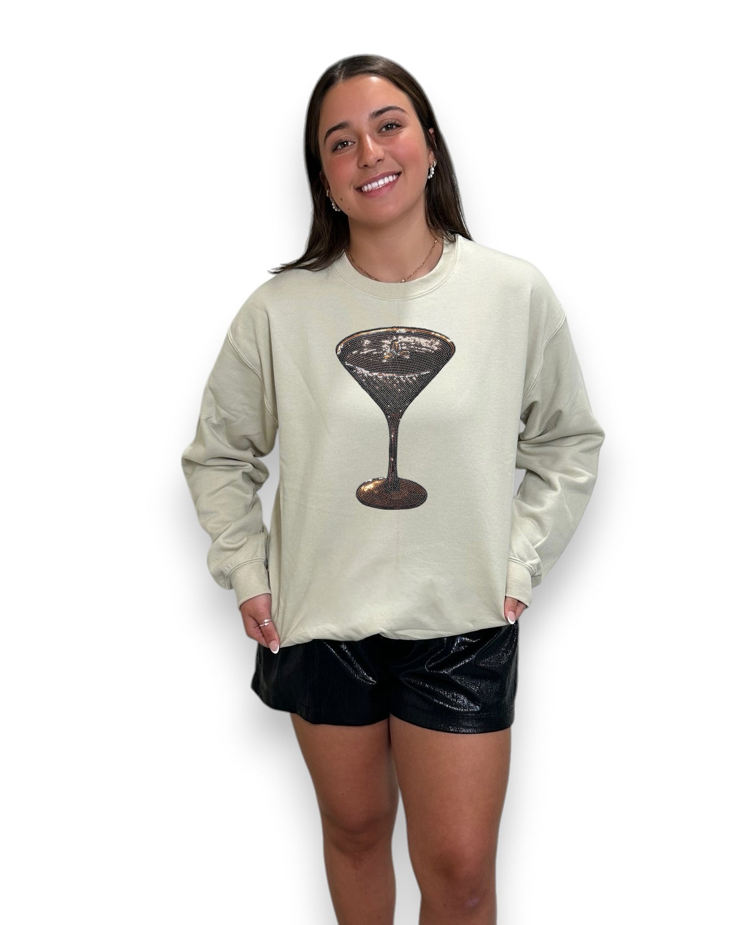 Brown Sequin Martini Glass
