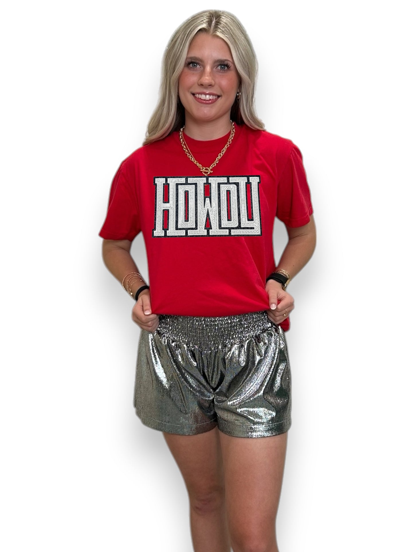 White Sequin Howdy